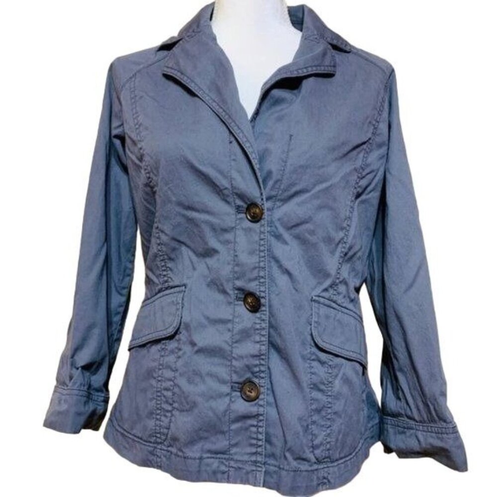 Calvin Klein Jeans Women's Button Front Tie Waist  Pockets Jacket Blazer Medium